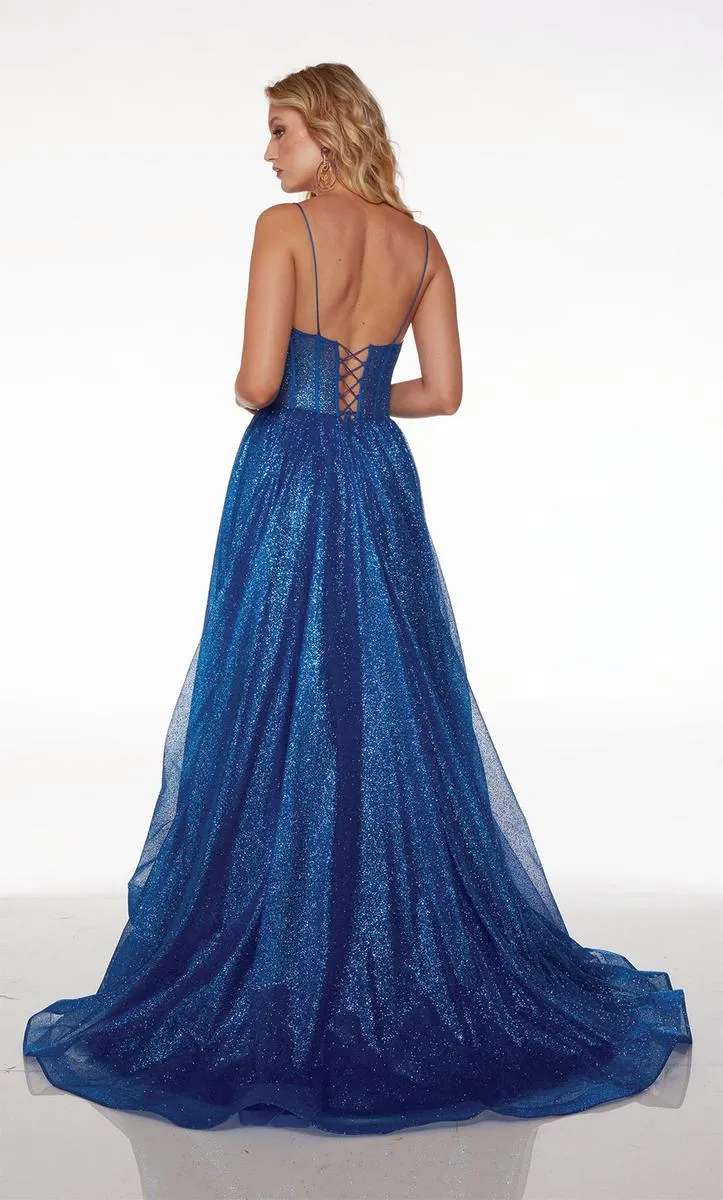 Alyce Glitter Illusion Prom Dress 61600 sold by Terry costa product image thumbnail 2