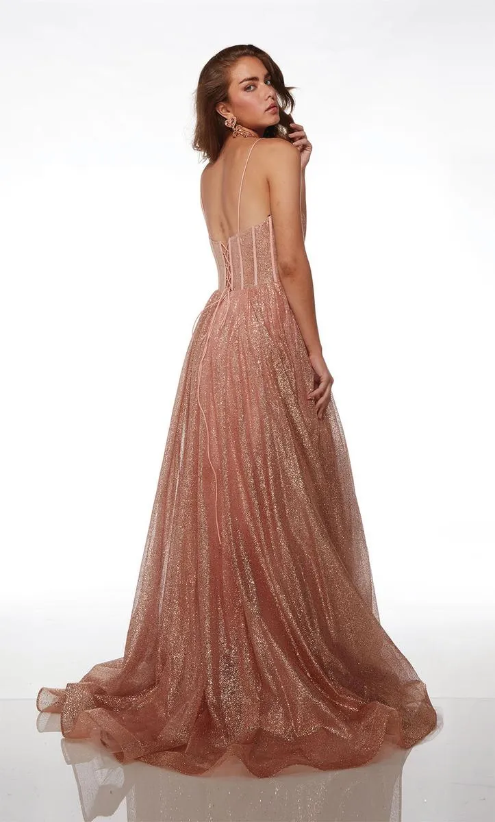 Alyce Glitter Illusion Prom Dress 61600 sold by Terry costa product image thumbnail 5