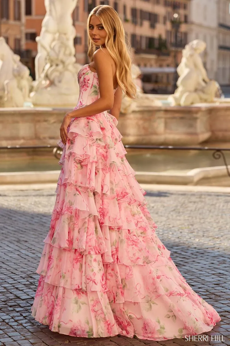 Sherri Hill Strapless Floral Corset Prom Dress 57820 sold by Terry costa product image thumbnail 2