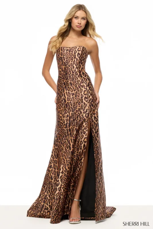 Sherri Hill Strapless Cheetah Print Prom Dress 57774 sold by Terry costa