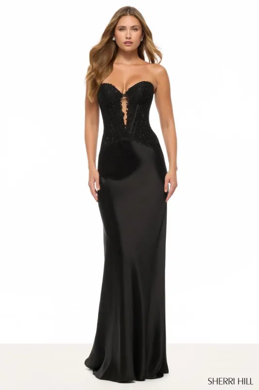 Sherri Hill Lace Satin Corset Prom Dress 57886 sold by Terry costa