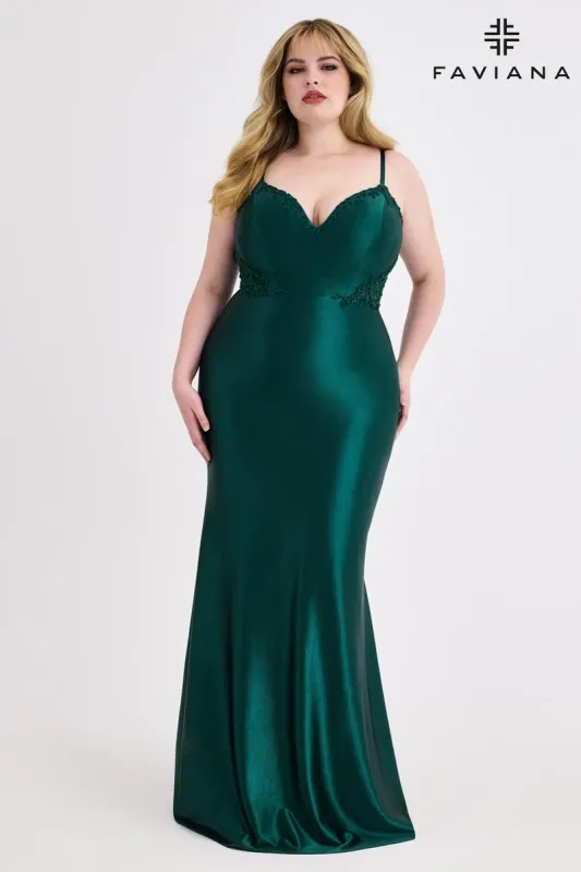 Faviana Tight Illusion Corset Plus Size Prom Dress 9600 sold by Terry costa