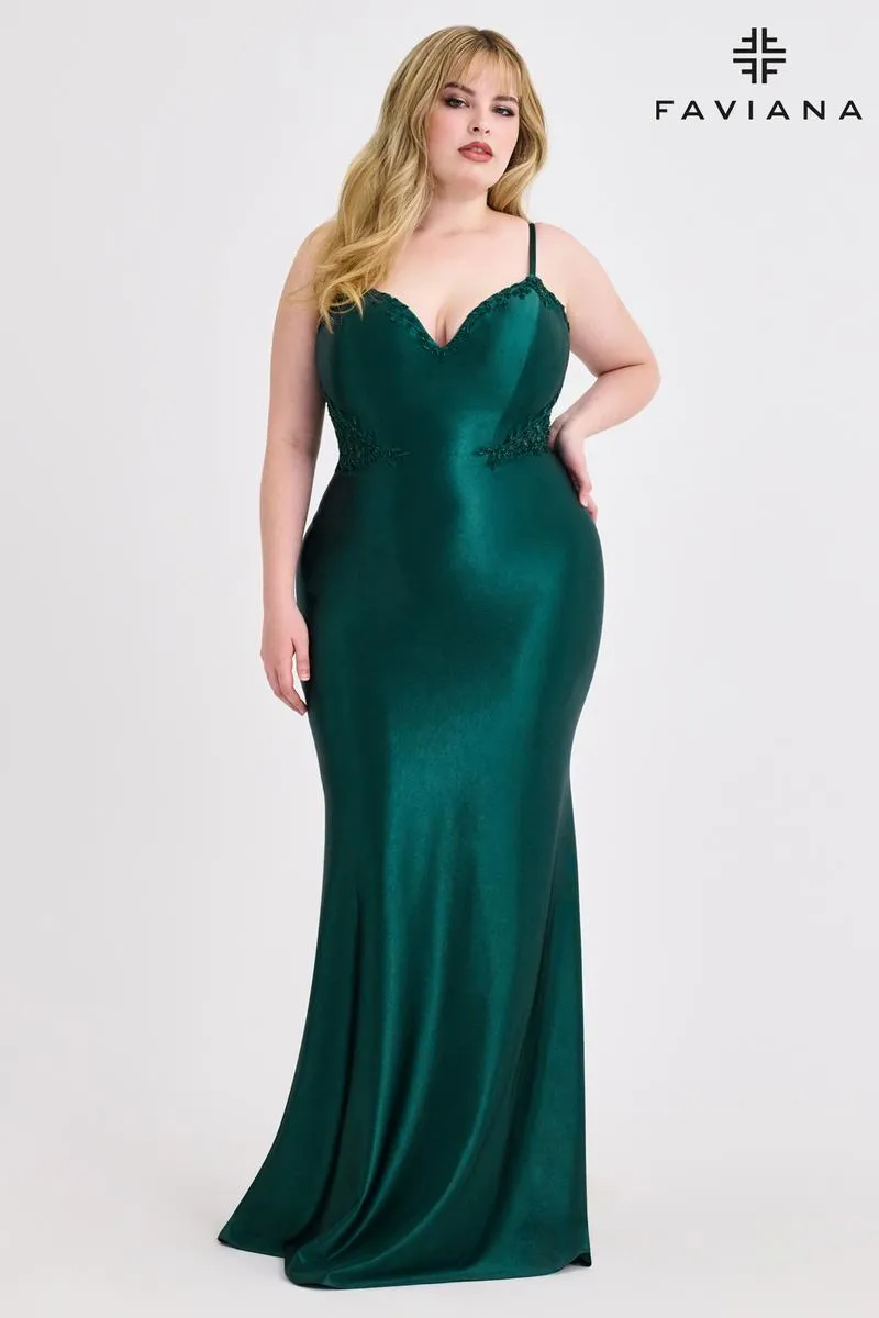 Faviana Tight Illusion Corset Plus Size Prom Dress 9600 sold by Terry costa product image thumbnail 3