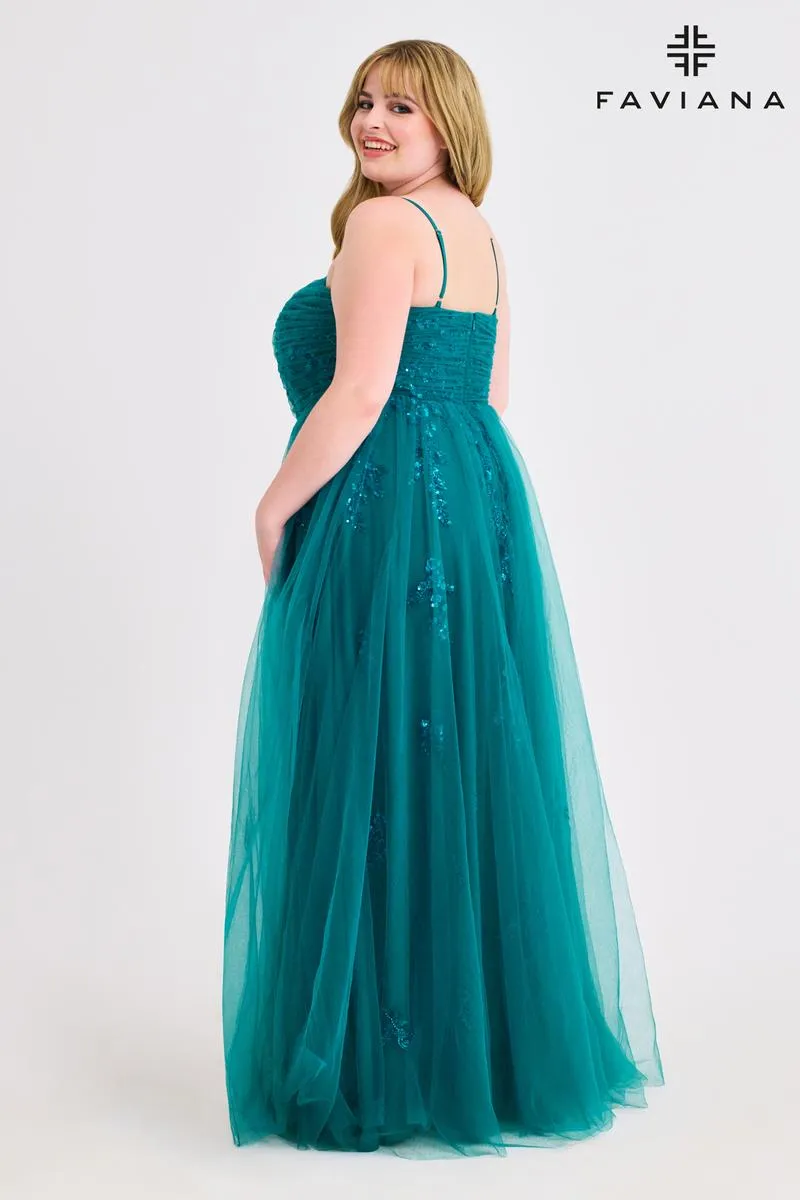Faviana A-Line Plus Size Prom Dress 9598 sold by Terry costa product image thumbnail 3