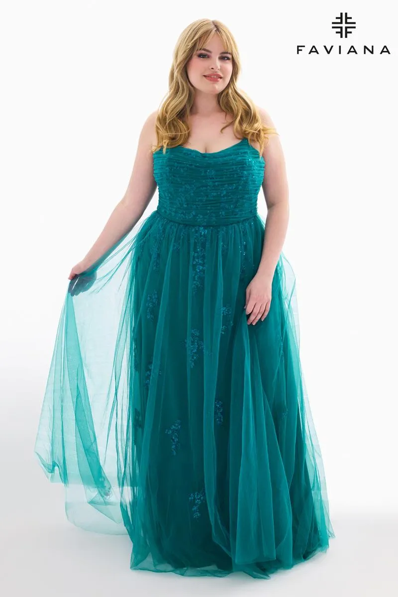 Faviana A-Line Plus Size Prom Dress 9598 sold by Terry costa