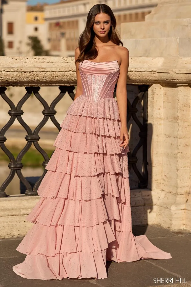 Sherri Hill Hot Fix Corset Prom Dress 57872 sold by Terry costa product image thumbnail 3