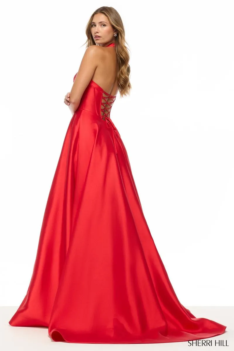 Sherri Hill Halter Mikado Corset Prom Dress 57737 sold by Terry costa product image thumbnail 2