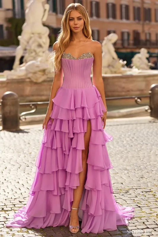 Sherri Hill Corset Ruffle Ball Gown Dress 57917 sold by Terry costa