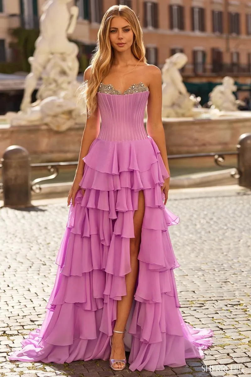 Sherri Hill Corset Ruffle Ball Gown Dress 57917 sold by Terry costa