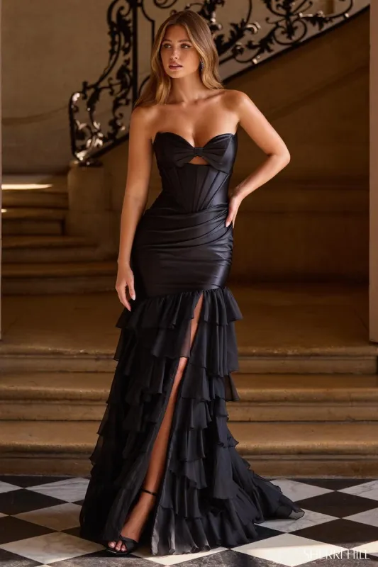 Sherri Hill Satin Ruffle Prom Dress 57683 sold by Terry costa