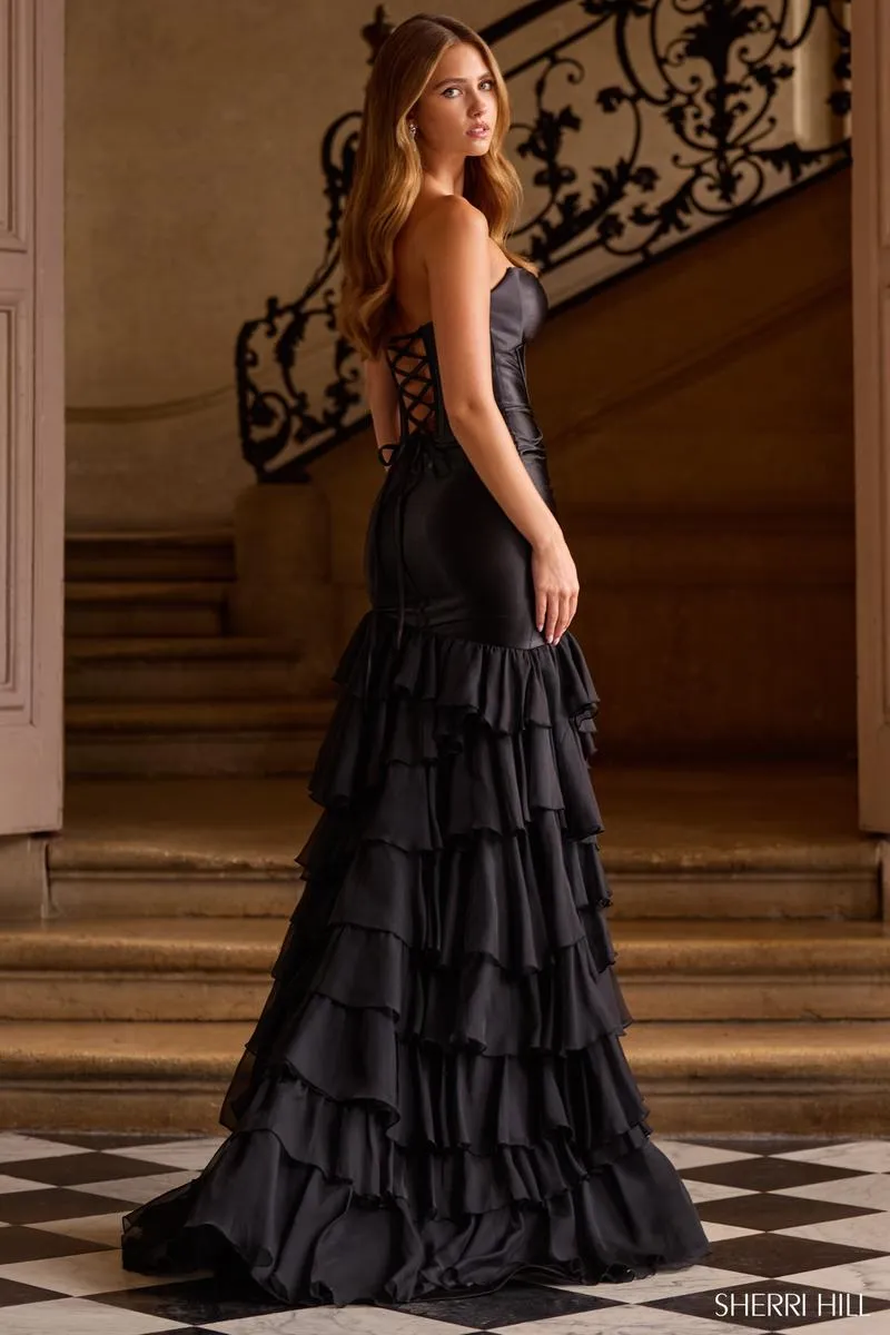 Sherri Hill Satin Ruffle Prom Dress 57683 sold by Terry costa product image thumbnail 2