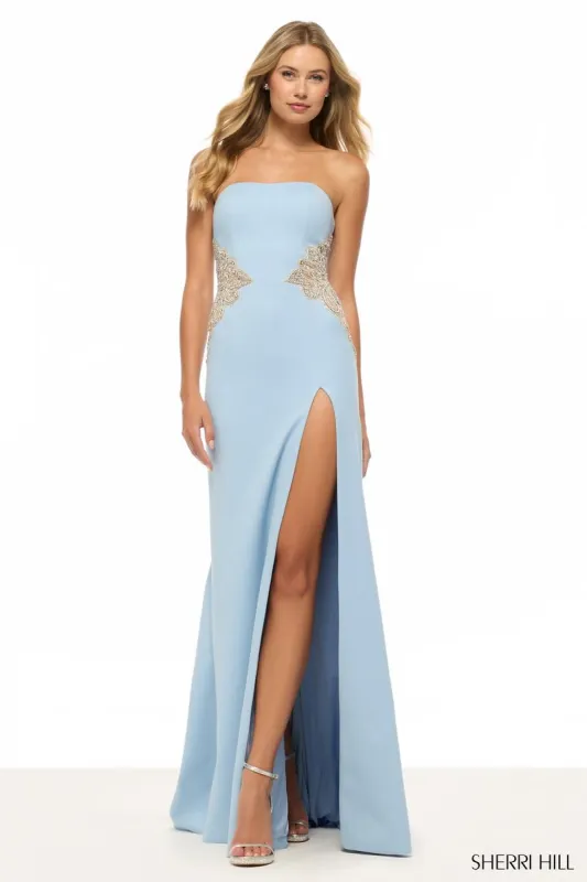 Sherri Hill Strapless Scuba Prom Dress 57729 sold by Terry costa