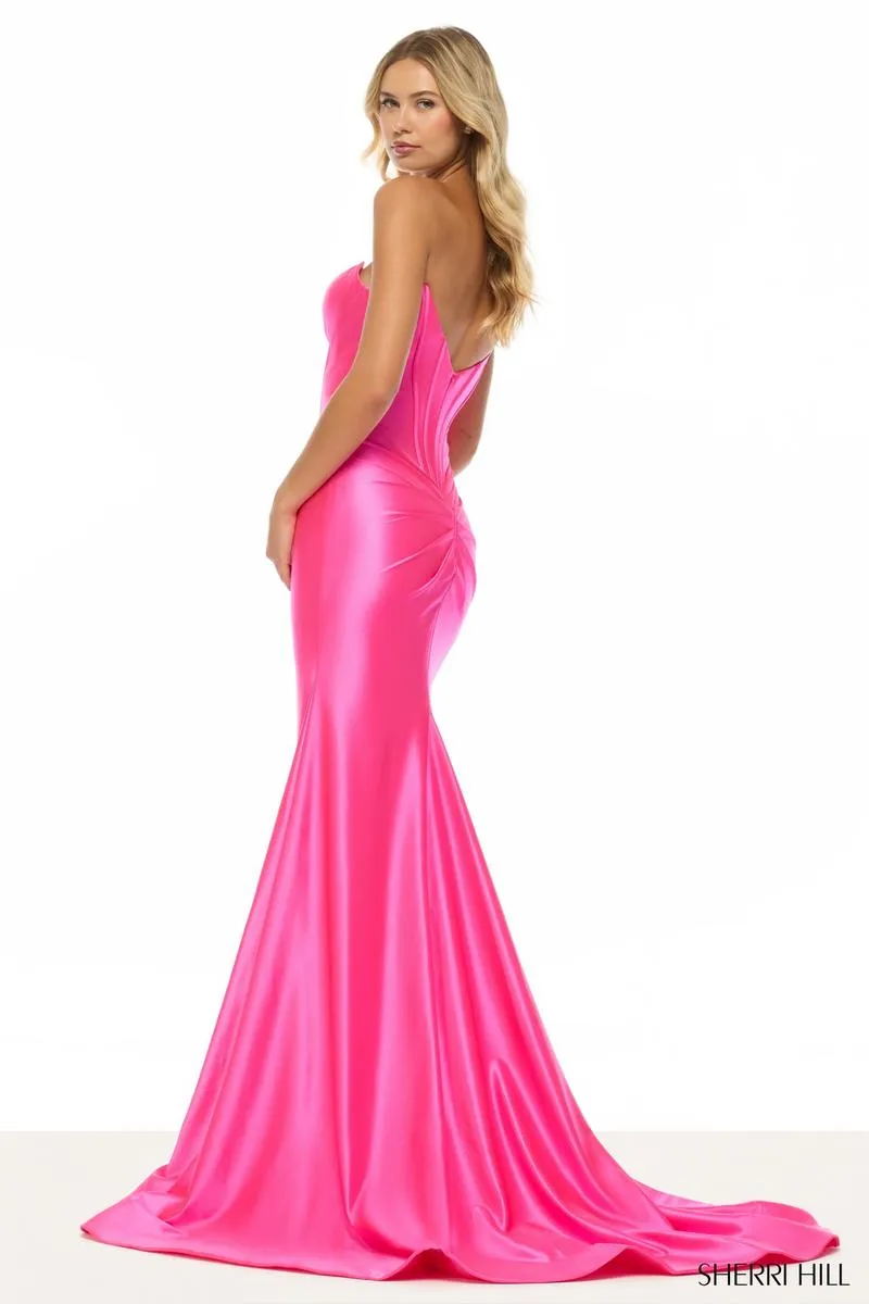 Sherri Hill Satin Corset Prom Dress 57644 sold by Terry costa product image thumbnail 2