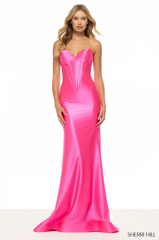 Sherri Hill  Satin Corset Prom Dress 57644 sold by Terry costa