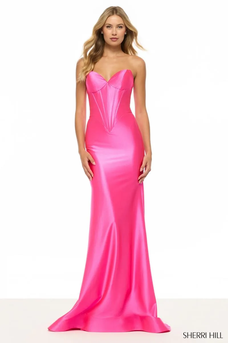 Sherri Hill Satin Corset Prom Dress 57644 sold by Terry costa