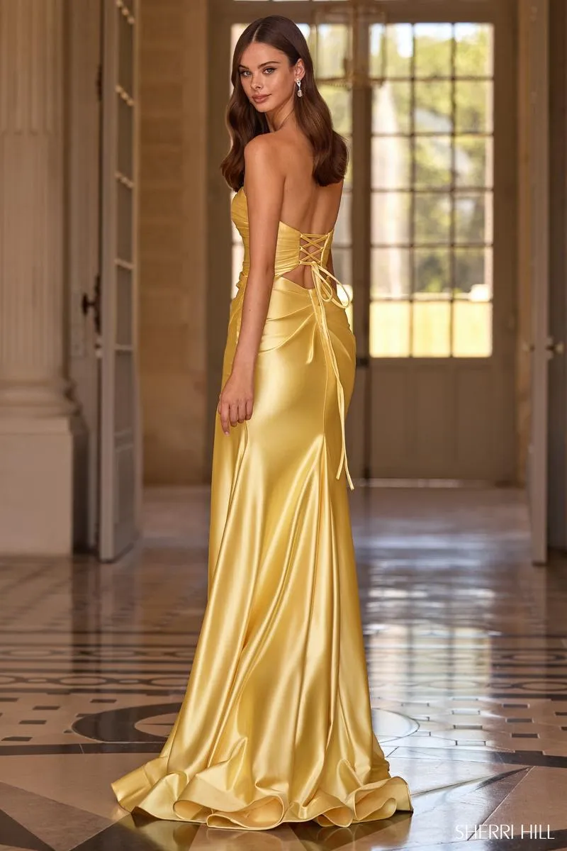 Sherri Hill Strapless Satin Prom Dress 57652 sold by Terry costa product image thumbnail 2