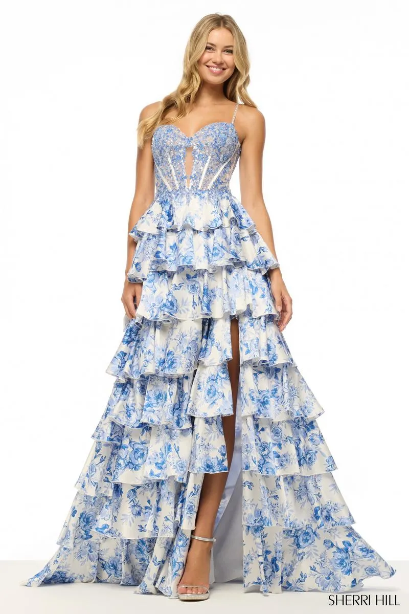 Sherri Hill Illusion Corset Prom Dress 57662 sold by Terry costa product image thumbnail 3