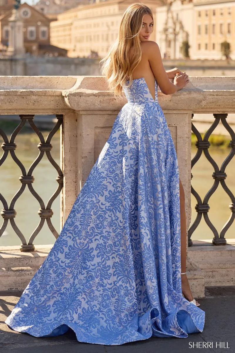 Sherri Hill Strapless Brocade Prom Dress 57682 sold by Terry costa product image thumbnail 2