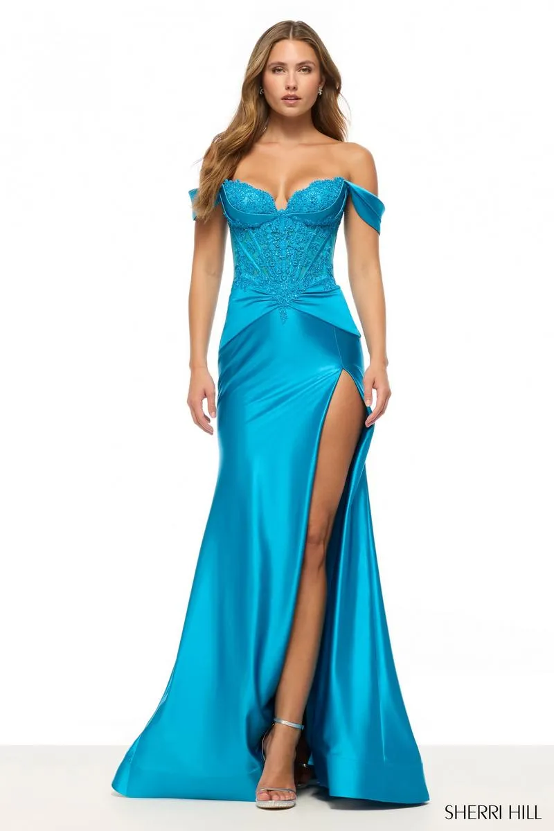 Sherri Hill Lace Corset Prom Dress 57823 sold by Terry costa product image thumbnail 3