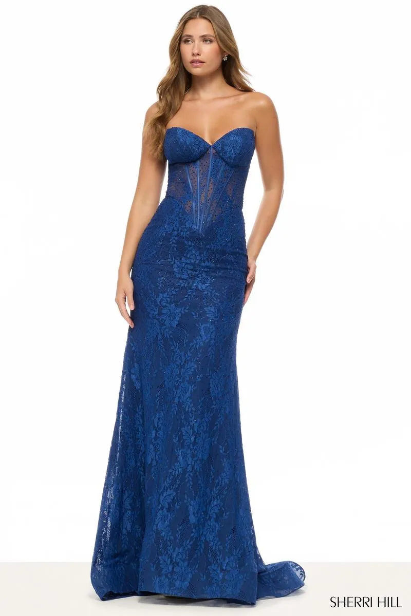 Sherri Hill Lace Corset Prom Dress 57659 sold by Terry costa product image thumbnail 3
