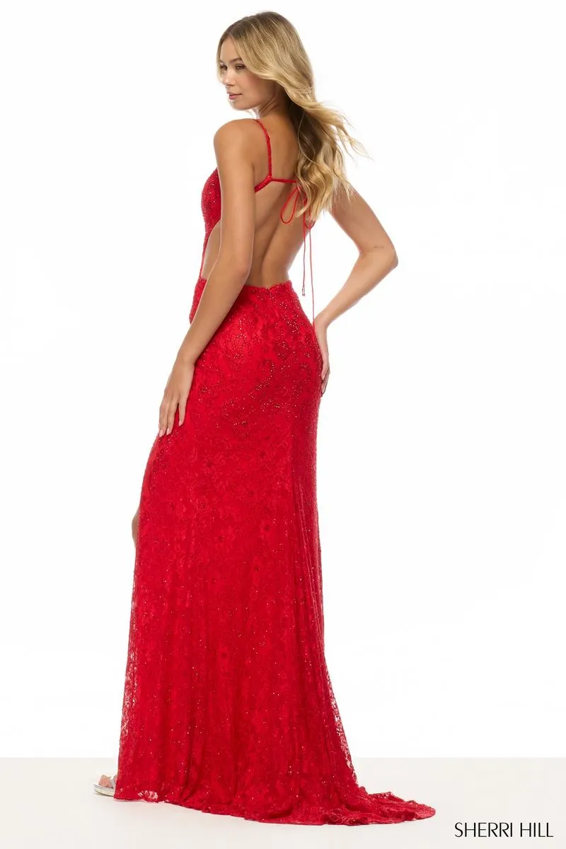Sherri Hill Hot Fix Lace Prom Dress 57744 sold by Terry costa product image thumbnail 2