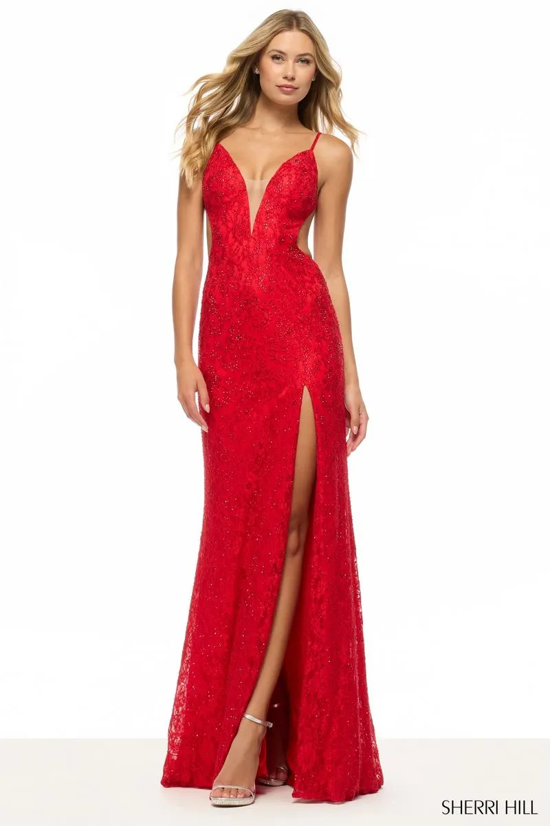 Sherri Hill Hot Fix Lace Prom Dress 57744 sold by Terry costa product image thumbnail 3