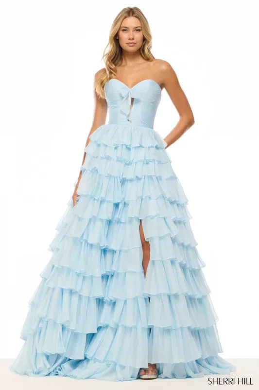Sherri Hill Ruffle Ball Gown Dress 57424 sold by Terry costa