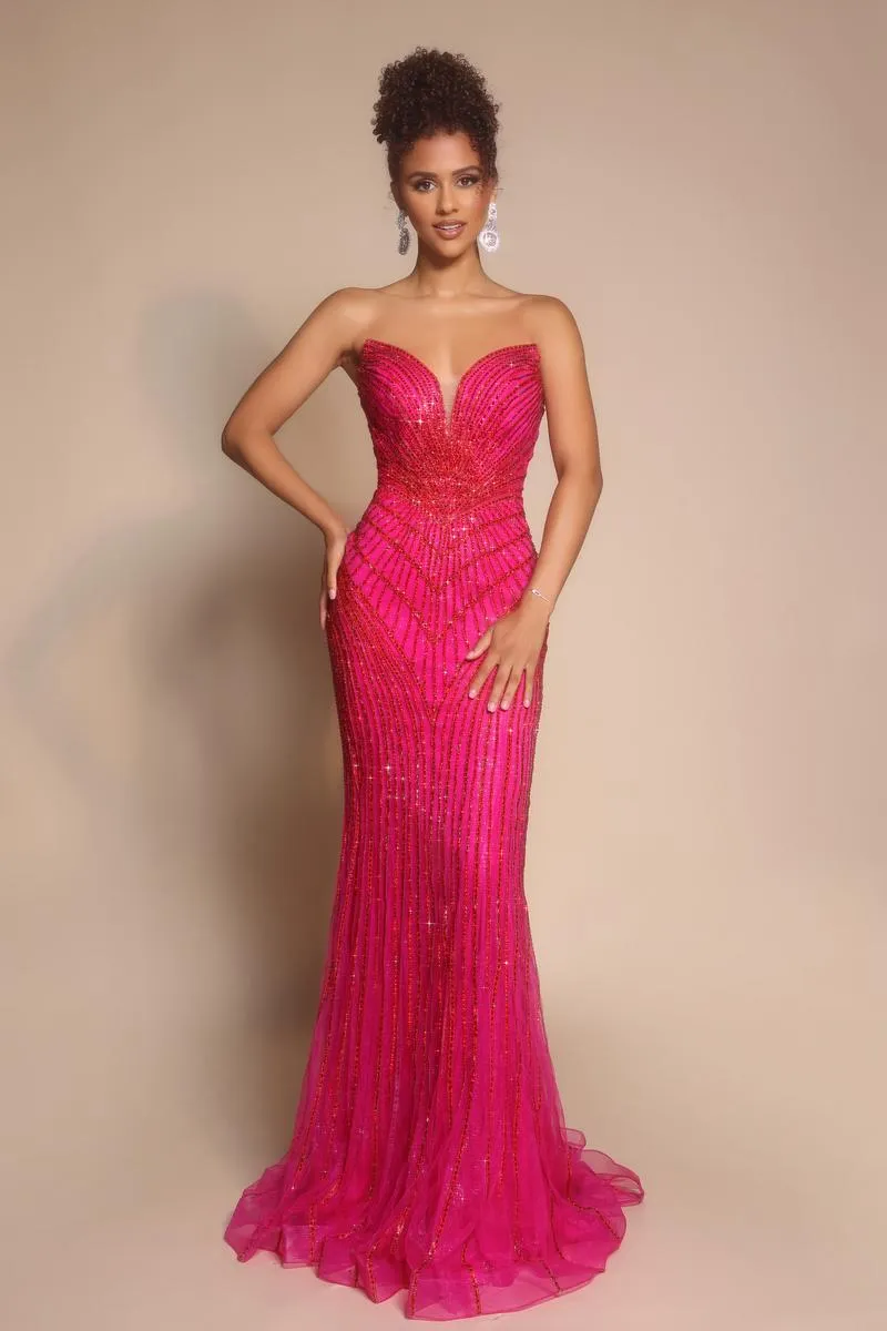 Portia & Scarlett Beaded Prom Dress PS26004 sold by Terry costa product image thumbnail 4