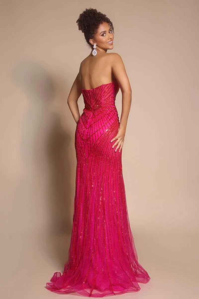 Portia & Scarlett Beaded Prom Dress PS26004 sold by Terry costa product image thumbnail 5