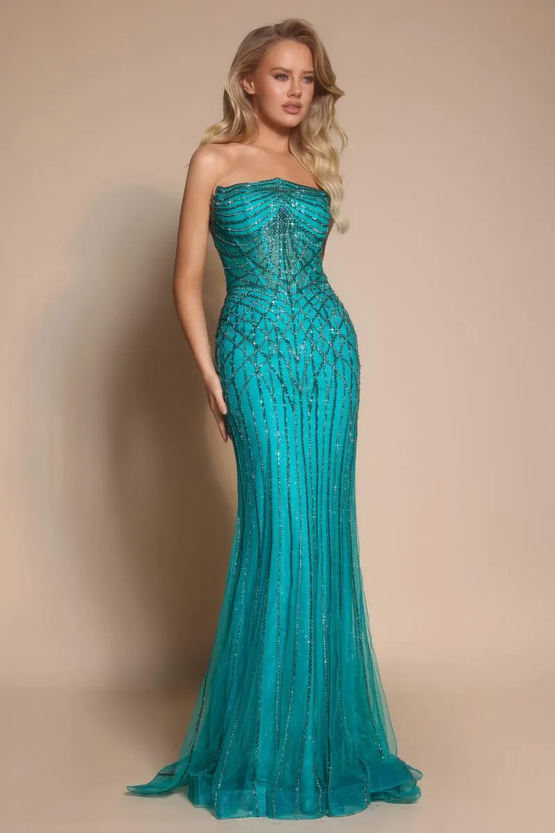 Portia and Scarlett Strapless Rhinestone Prom Dress PS26130 sold by Terry costa product image thumbnail 3