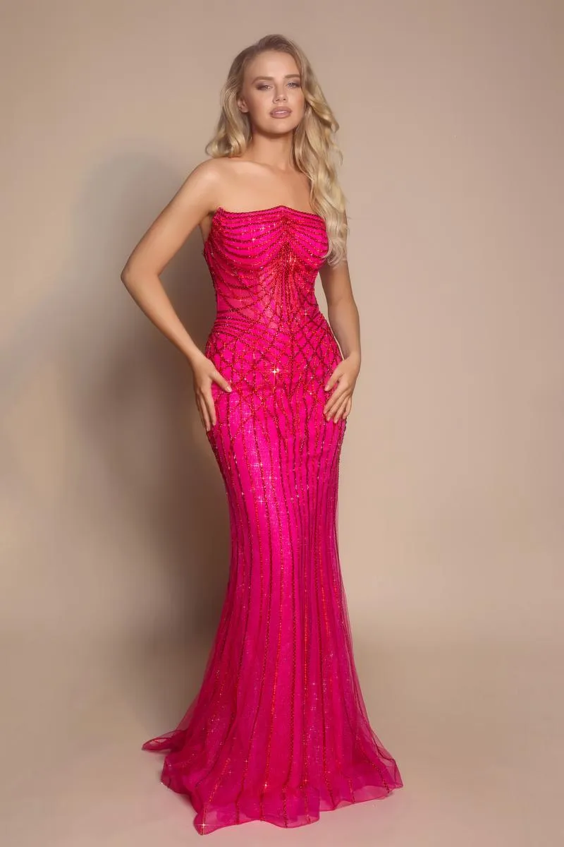 Portia and Scarlett Strapless Rhinestone Prom Dress PS26130 sold by Terry costa product image thumbnail 5