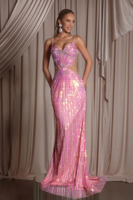 Portia and Scarlett Beaded Illusion Prom Dress PS26405C sold by Terry costa