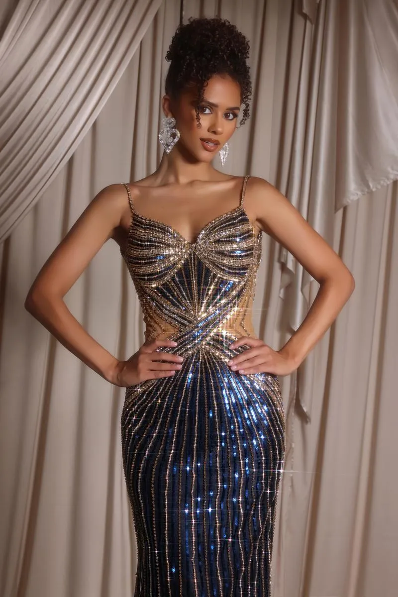 Portia and Scarlett Beaded Illusion Prom Dress PS26405C sold by Terry costa product image thumbnail 5