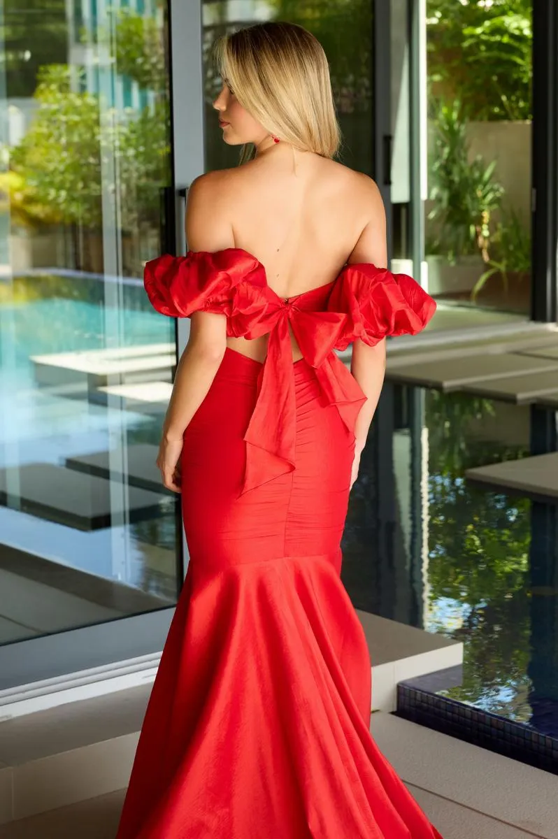 Ava Presley Mermaid Puff Sleeve Prom Dress 47172 sold by Terry costa product image thumbnail 2