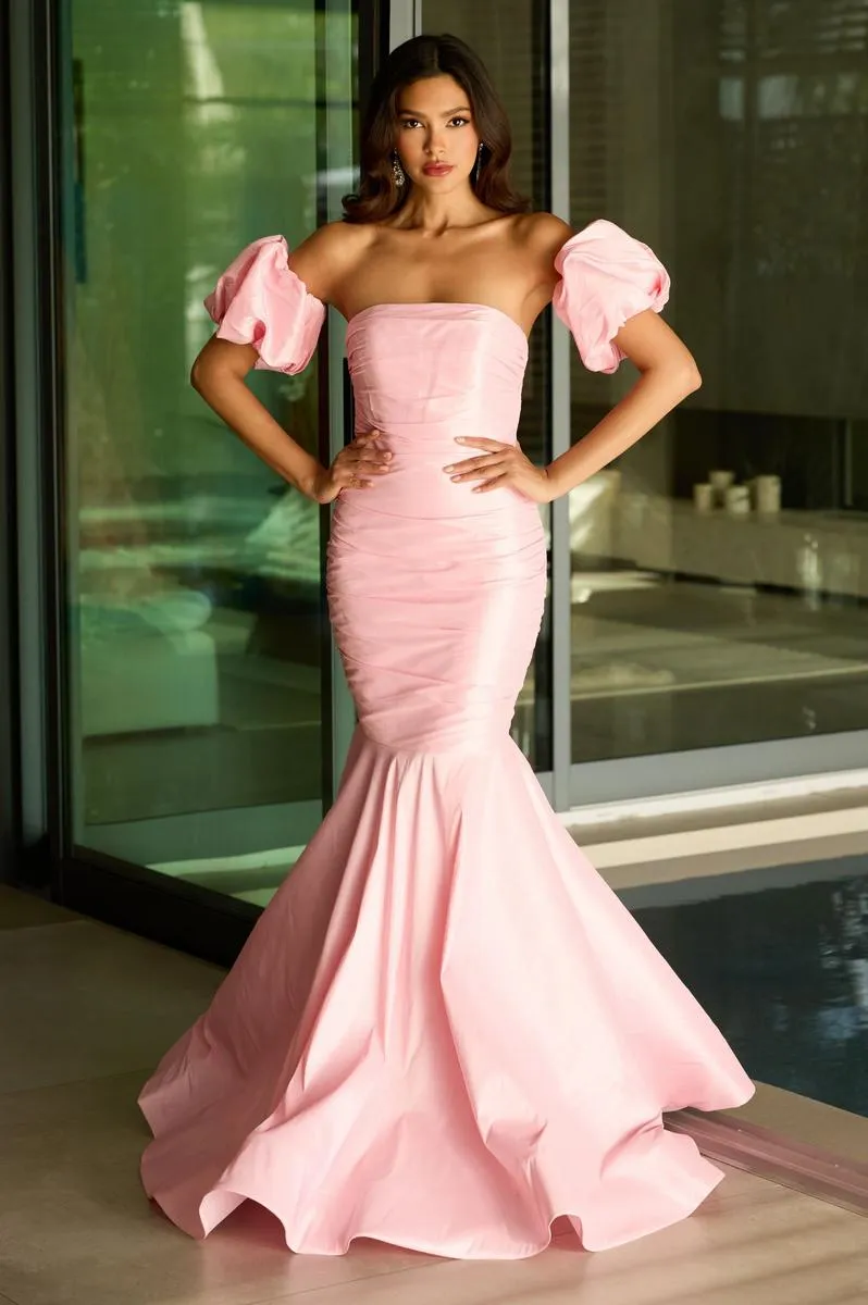 Ava Presley Mermaid Puff Sleeve Prom Dress 47172 sold by Terry costa product image thumbnail 3
