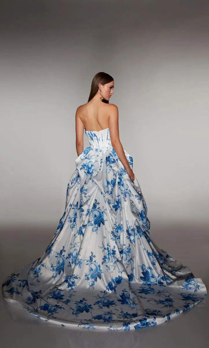 ALYCE Prom Draped Floral Print Ballgown 62213 sold by Terry costa product image thumbnail 2