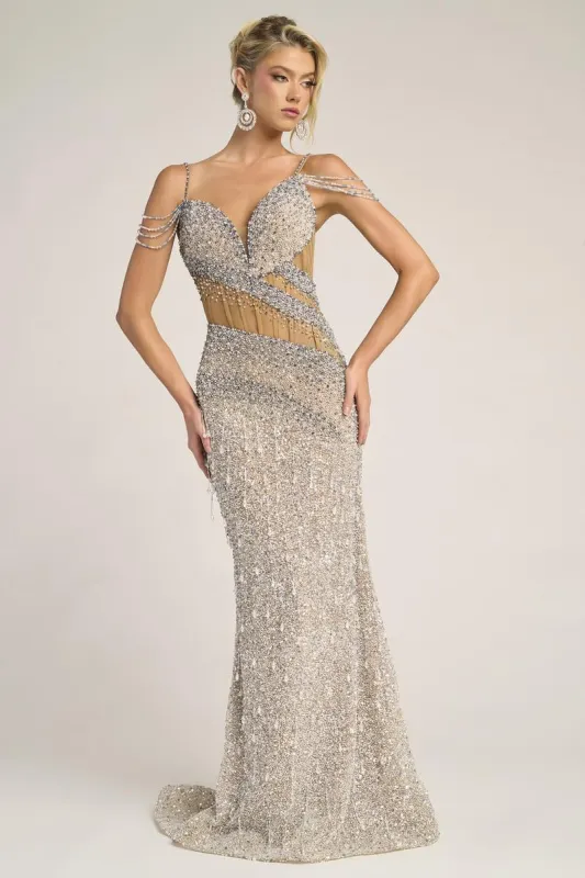 Portia and Scarlett Illusion Corset Prom Dress PS26428C made by Terry costa