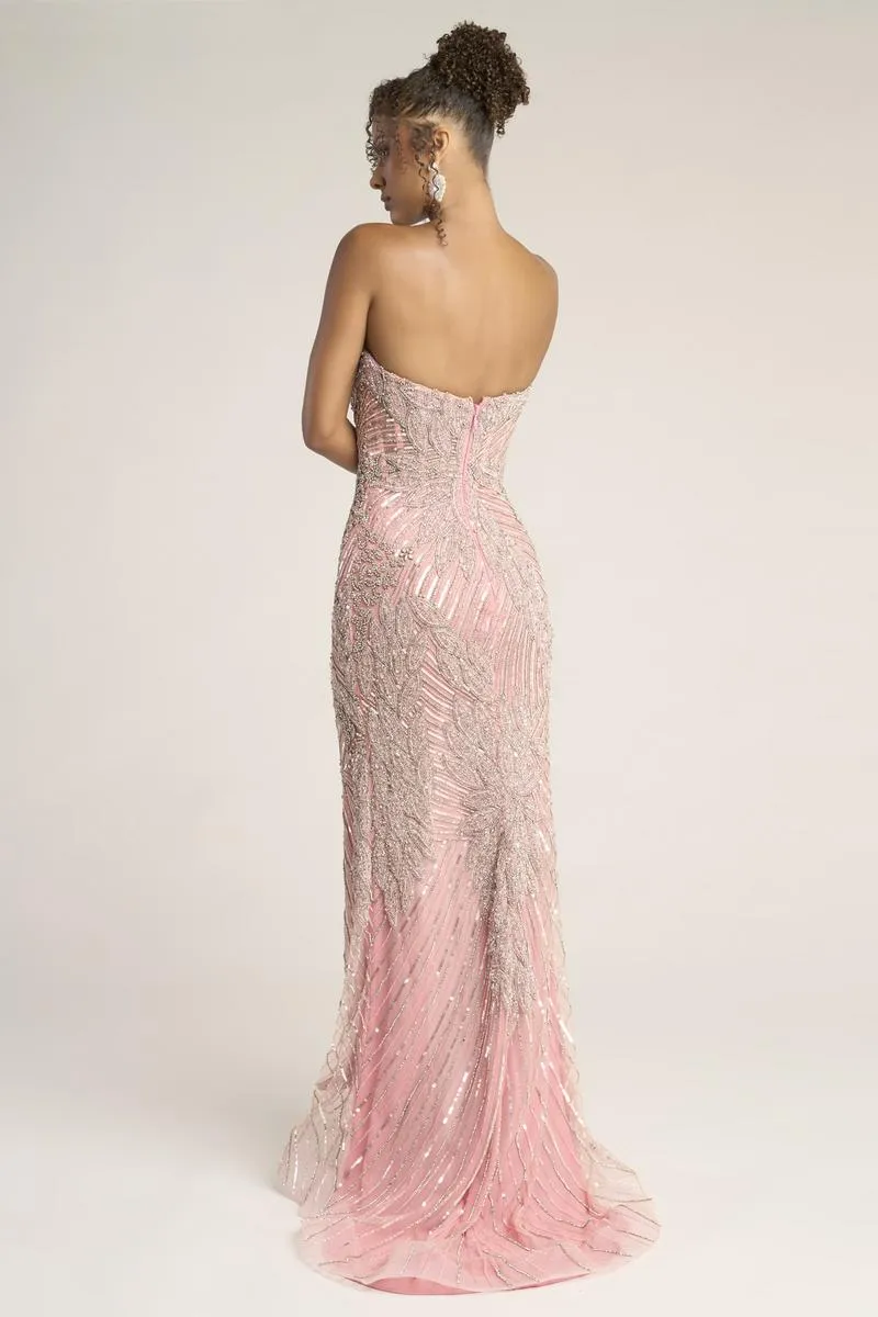 Portia and Scarlett Strapless Beaded Prom Dress PS26435C sold by Terry costa product image thumbnail 4