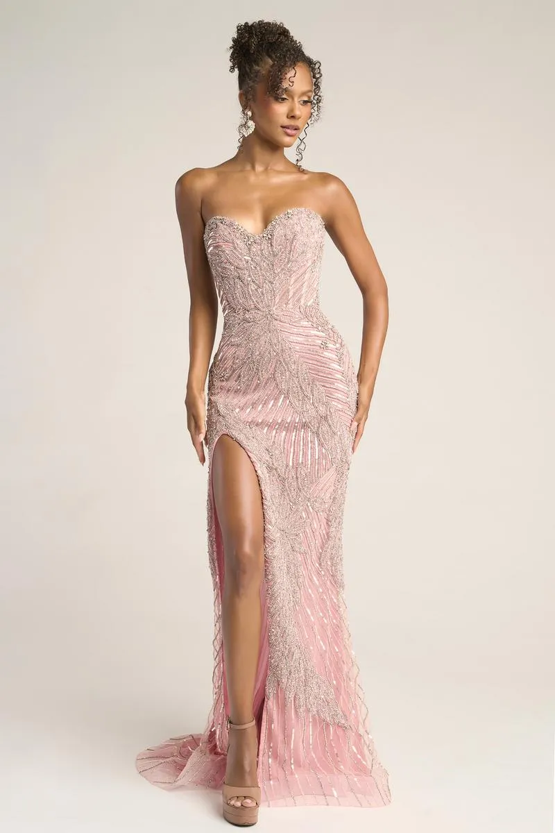Portia and Scarlett Strapless Beaded Prom Dress PS26435C sold by Terry costa product image thumbnail 3