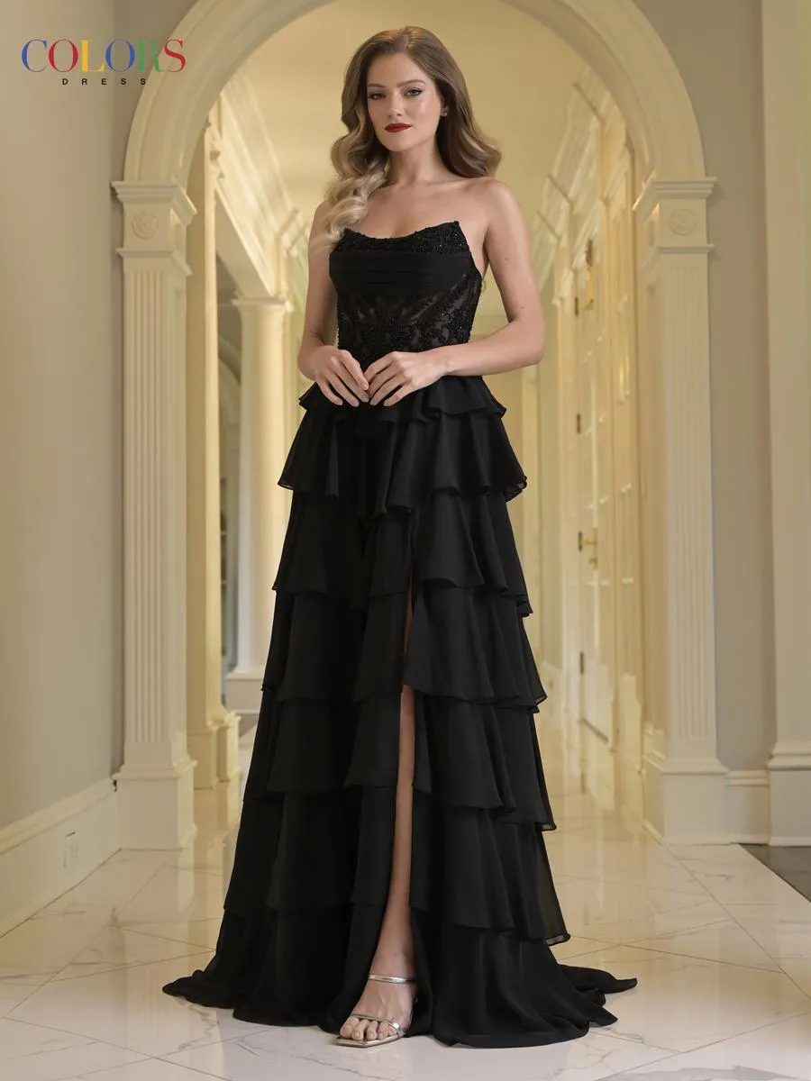 Colors Dress Chiffon Ruffle A-Line Prom Dress 3934 sold by Terry costa product image thumbnail 3
