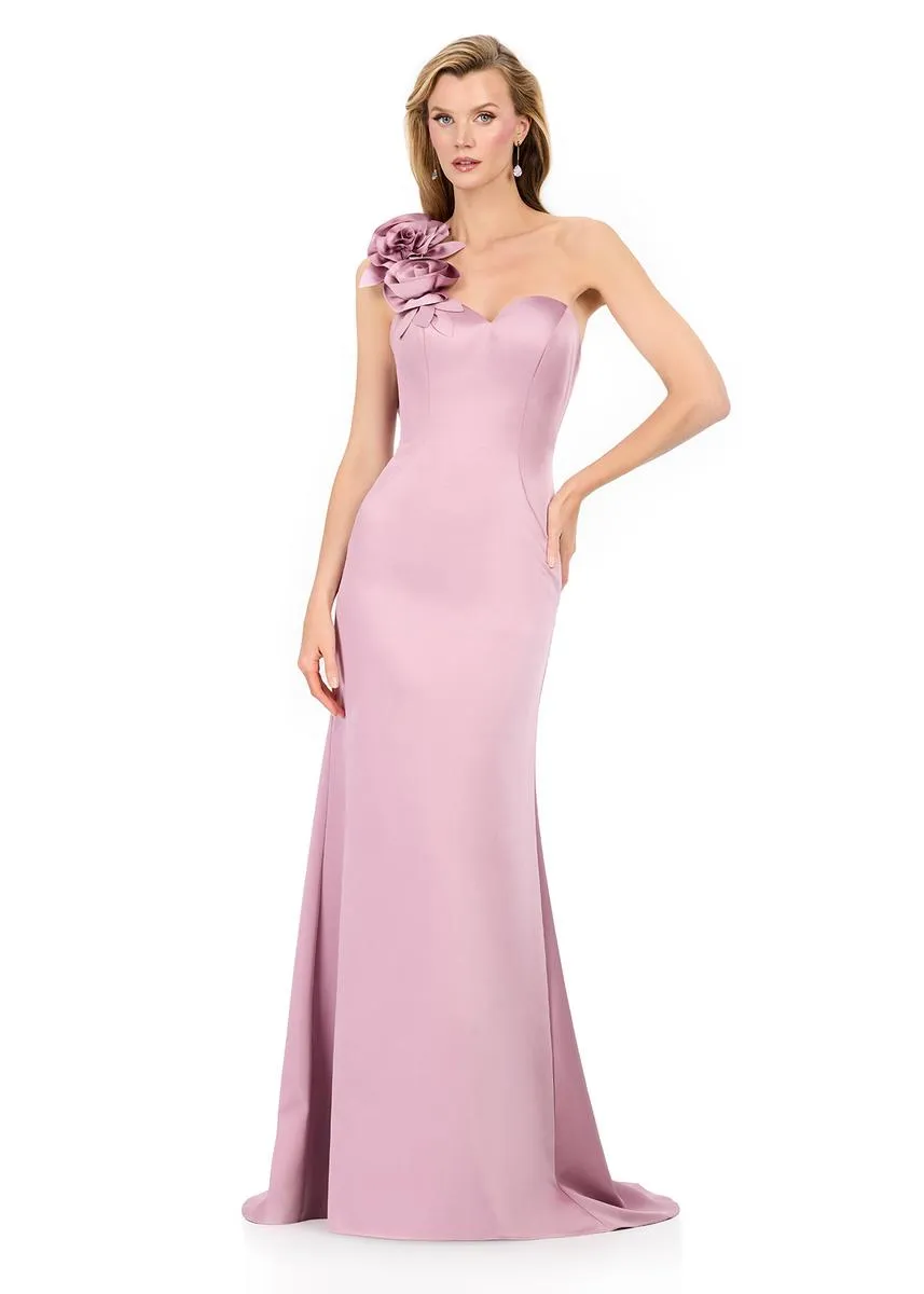 ASHLEYlauren Rosette One Shoulder Fitted Long Dress E12158 sold by Terry costa product image thumbnail 3