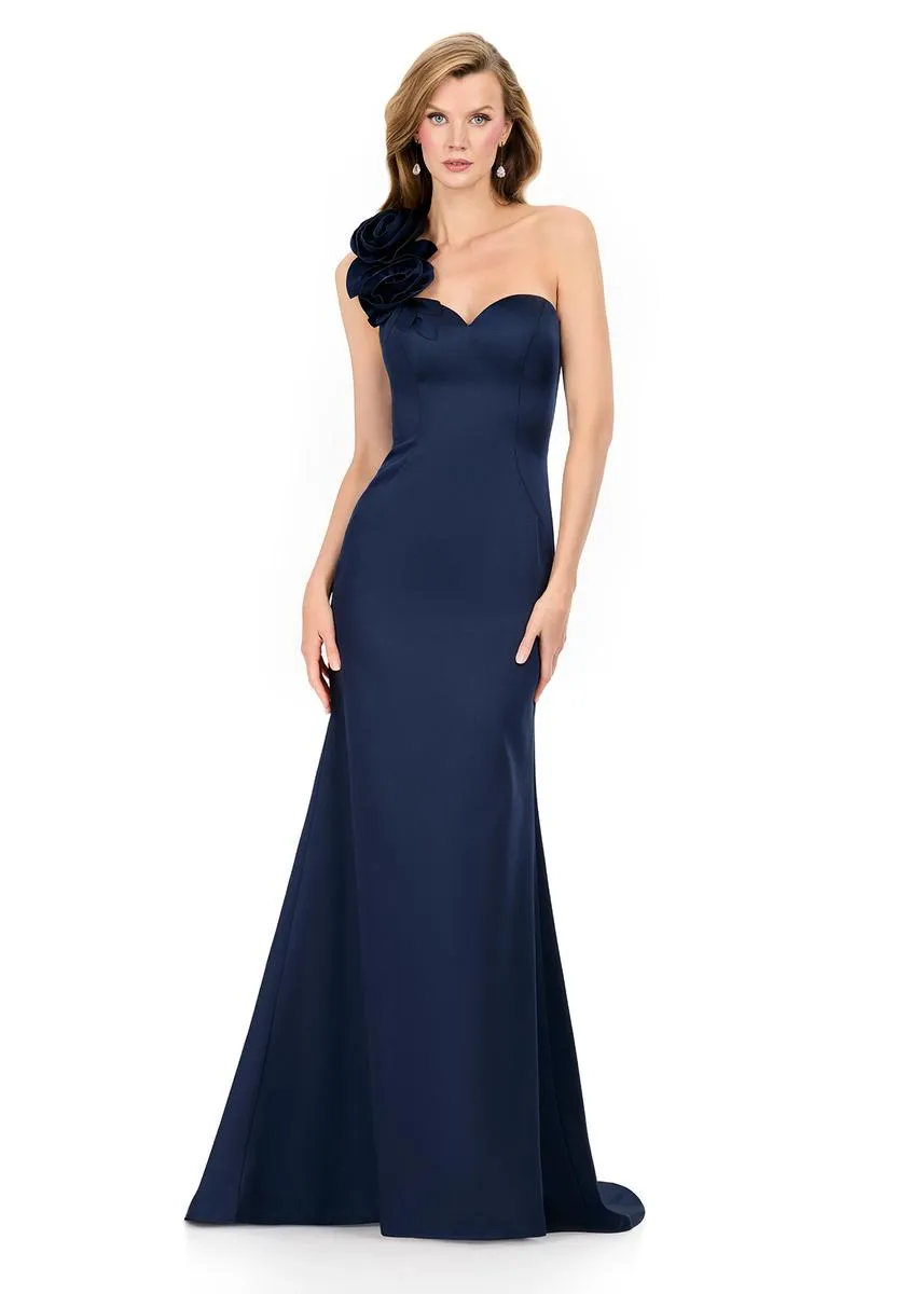 ASHLEYlauren Rosette One Shoulder Fitted Long Dress E12158 sold by Terry costa product image thumbnail 5