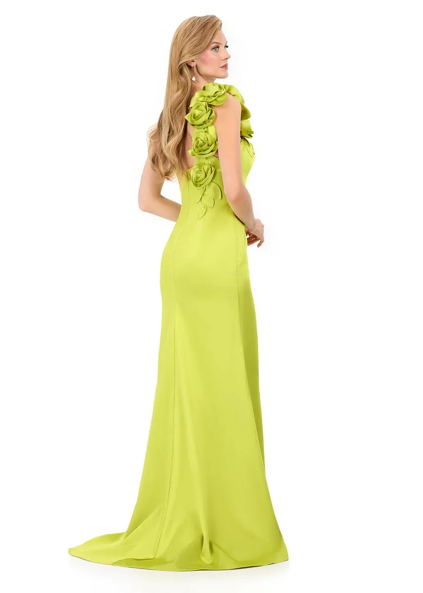 ASHLEYlauren Rosette One Shoulder Fitted Long Dress E12158 sold by Terry costa product image thumbnail 2