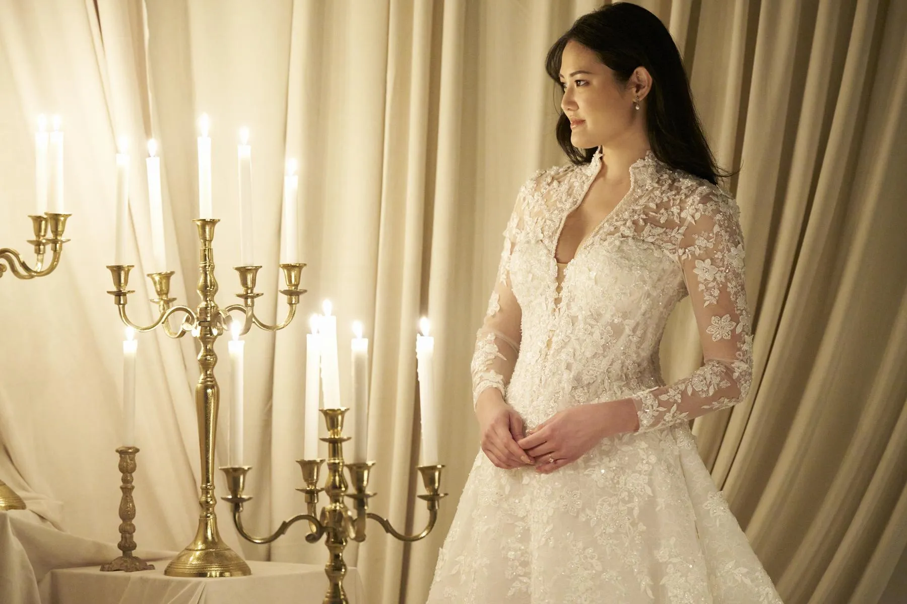 Allure Couture C811NC Long Sleeve Lace Ballgown Bridal Gown sold by Terry costa product image thumbnail 4