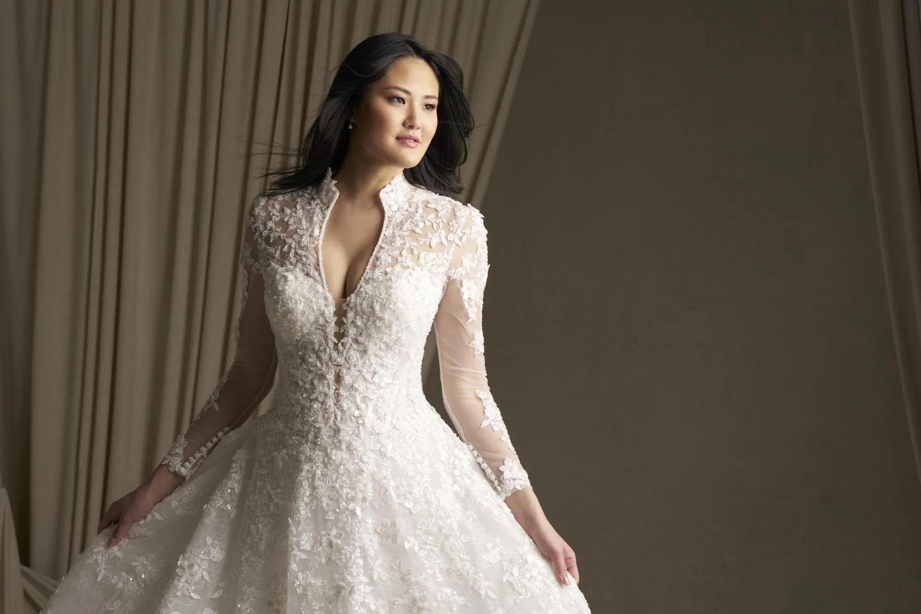 Allure Couture C811NC Long Sleeve Lace Ballgown Bridal Gown sold by Terry costa product image thumbnail 5