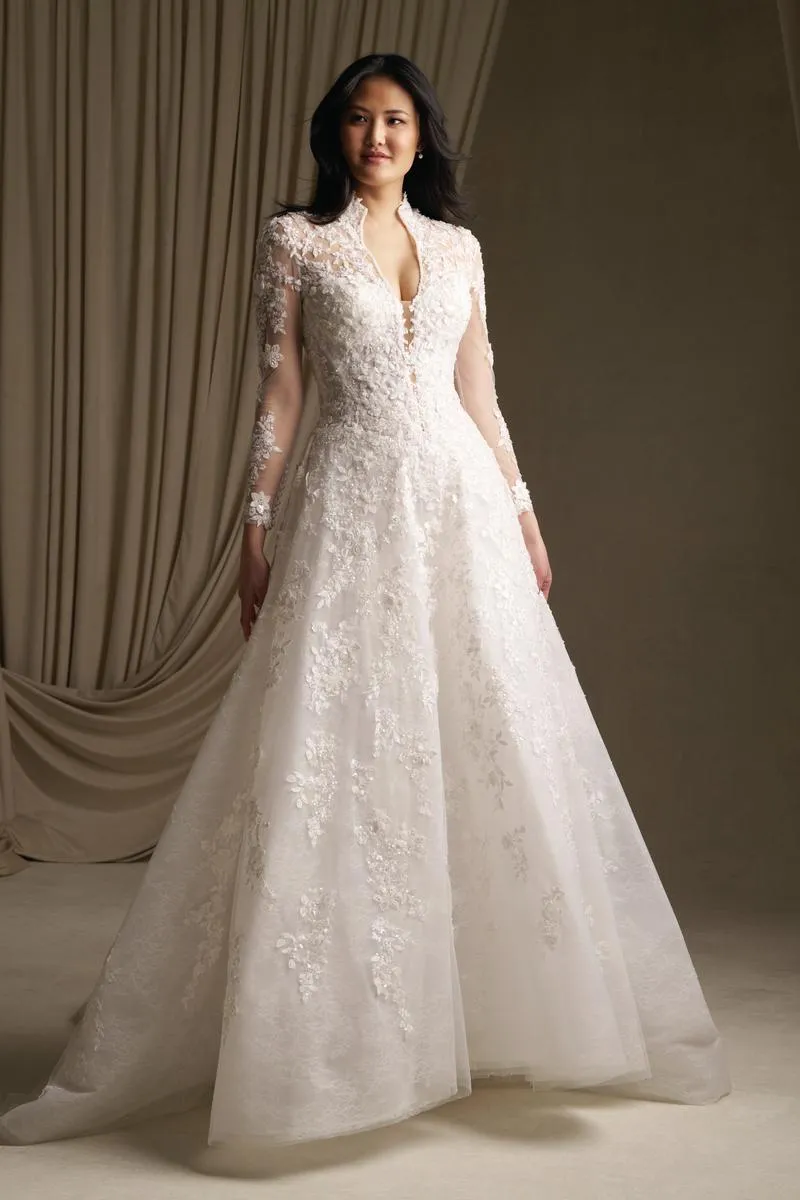 Allure Couture C811NC Long Sleeve Lace Ballgown Bridal Gown sold by Terry costa product image thumbnail 3