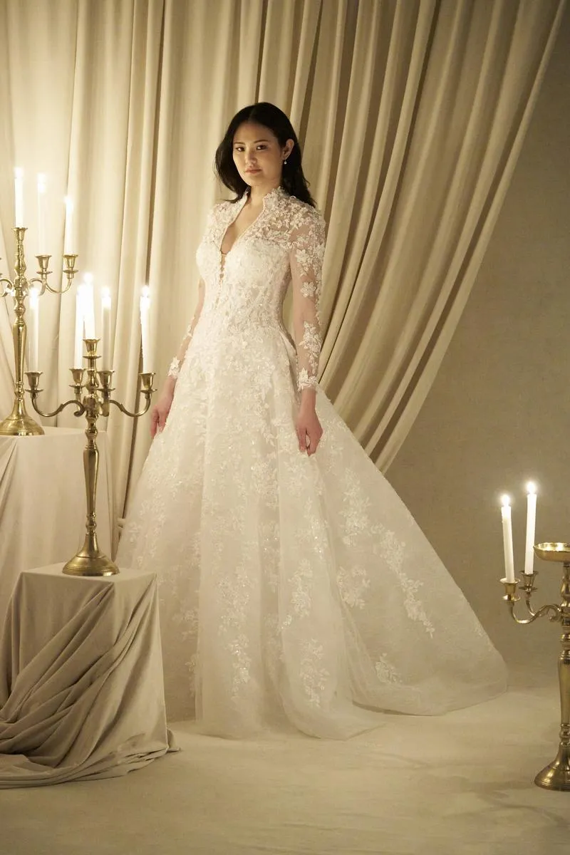 Allure Couture C811NC Long Sleeve Lace Ballgown Bridal Gown sold by Terry costa