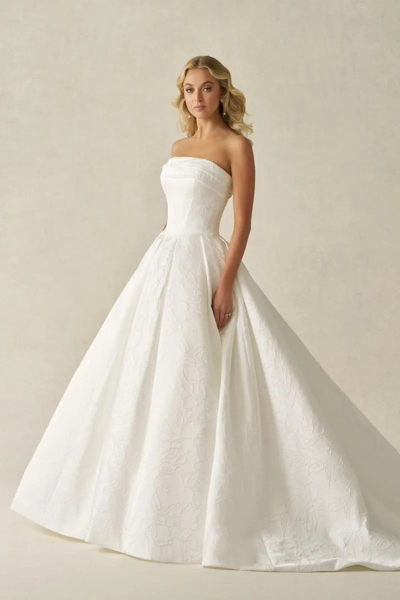 Allure Bridals A1400 Satin Jacquard Strapless Bridal Gown sold by Terry costa product image thumbnail 5