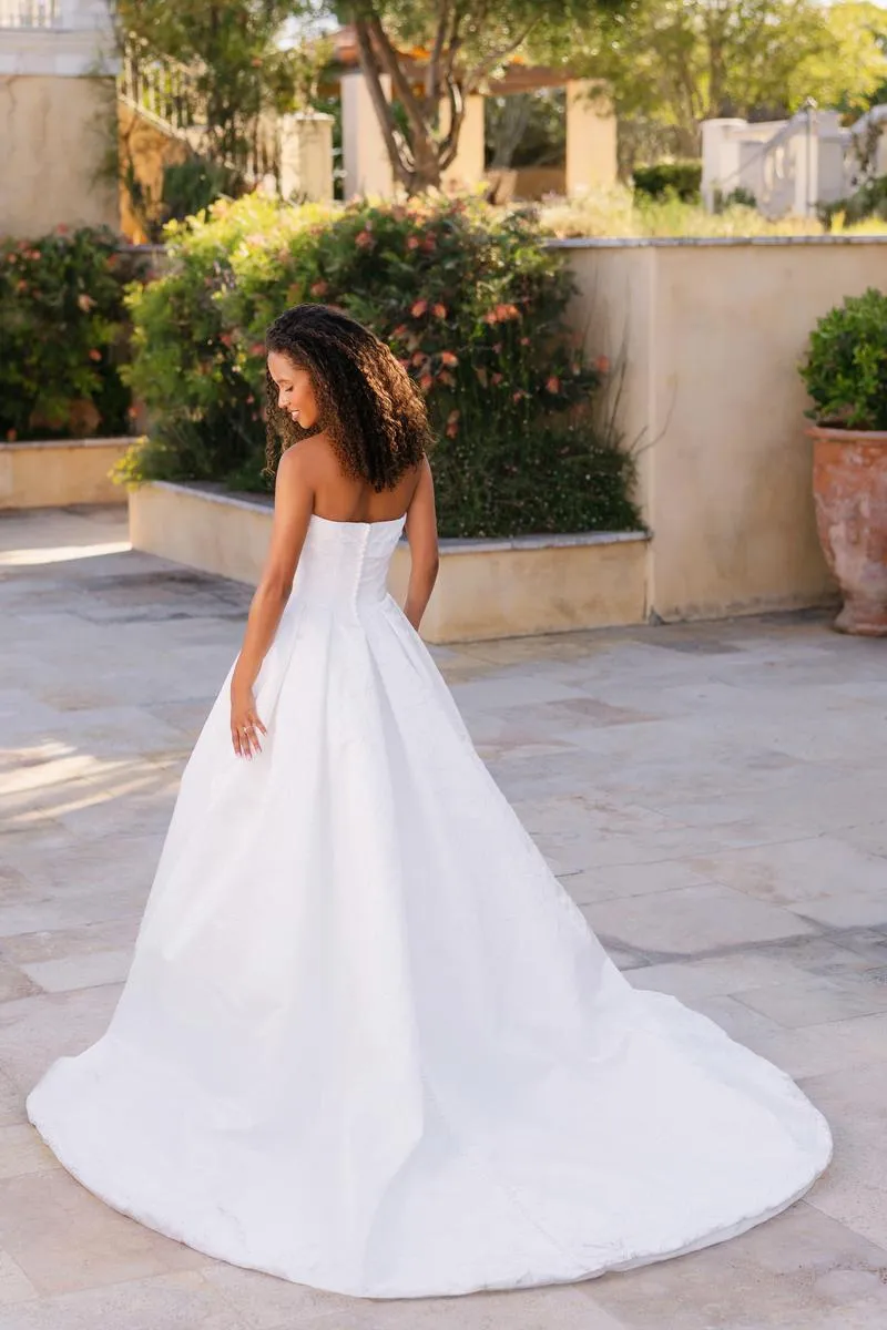Allure Bridals A1400 Satin Jacquard Strapless Bridal Gown sold by Terry costa product image thumbnail 3