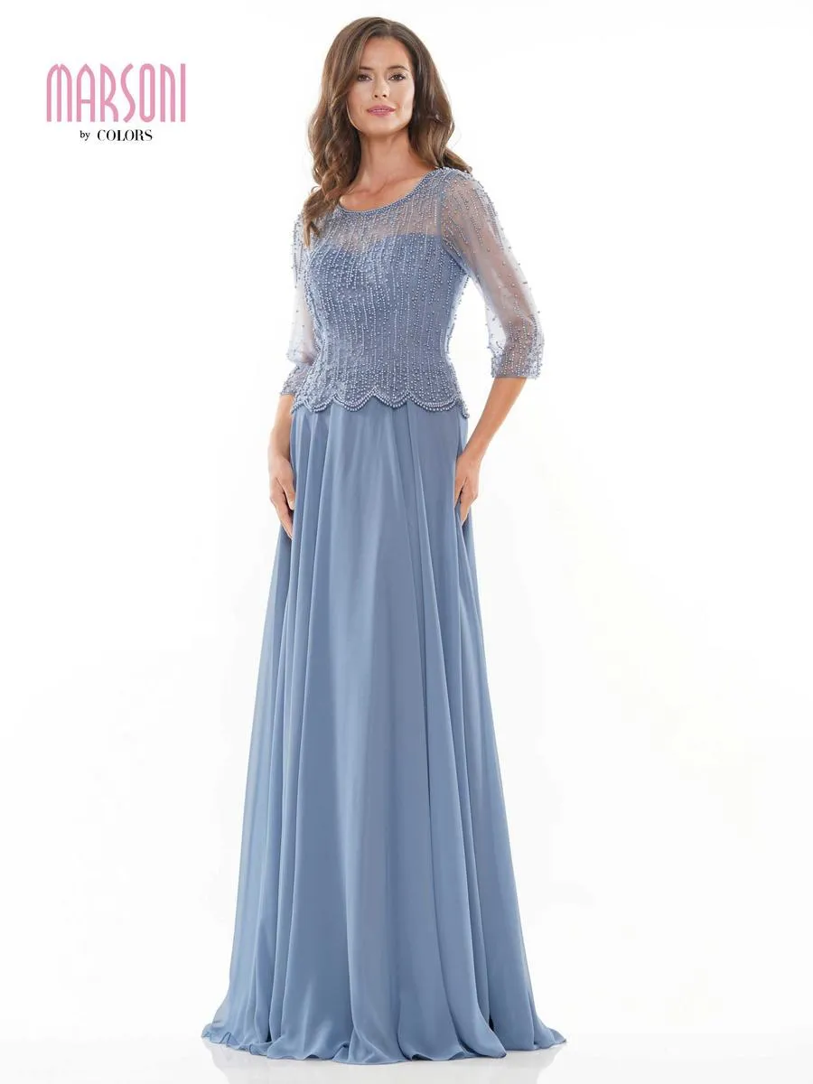 Marsoni by Colors Dress 3/4 Beaded Sleeve Long Dress M312 sold by Terry costa product image thumbnail 5